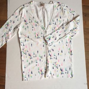 White Light Sailboat Sweater Indie Cardigan